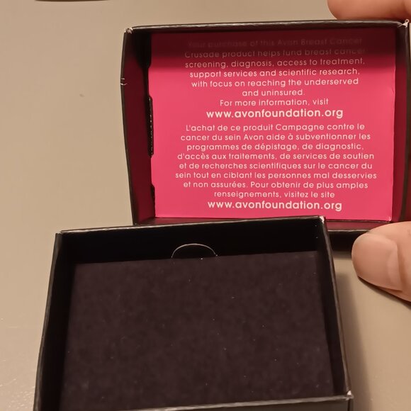 Avon Breast Cancer Crusade Pink Ribbon & Rhinestone Tennis Bracelet - NIOB - Picture 11 of 13